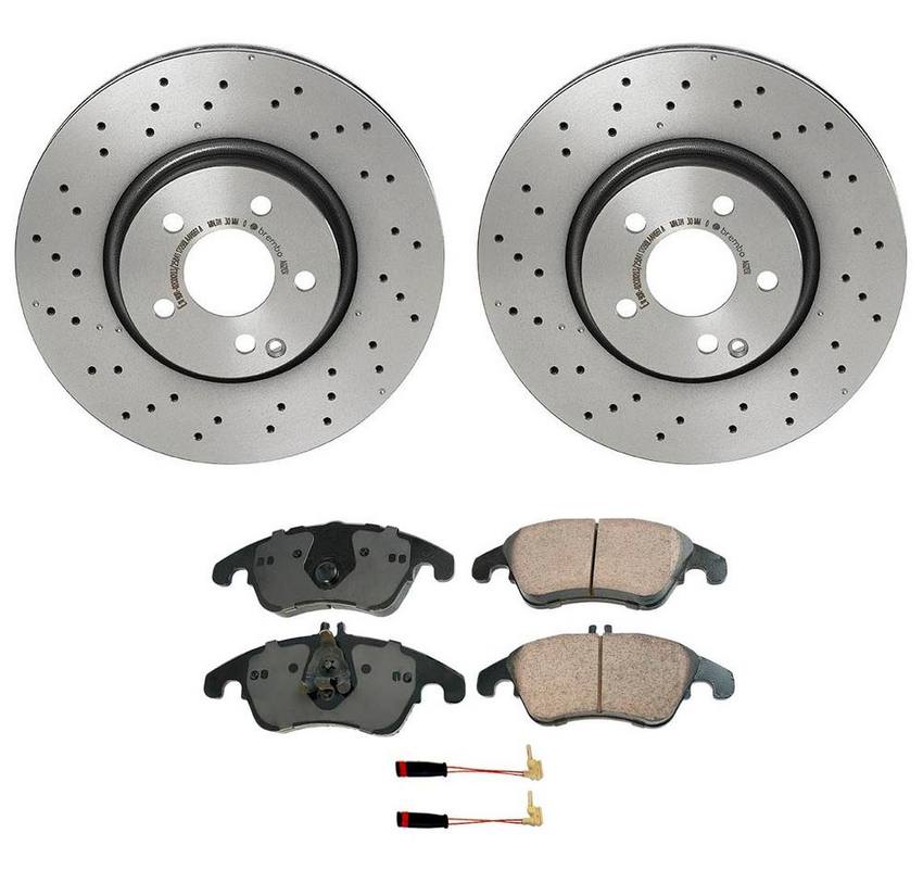 Mercedes Disc Brake Pad and Rotor Kit - Front (322mm) (Ceramic) (EURO) 000421301207 - Akebono Euro Ultra-Premium 4115216KIT